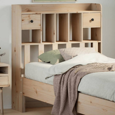 Berkfield Headboard with Storage 75 cm Solid Wood Pine