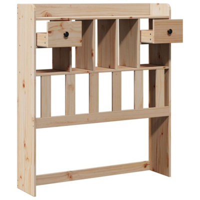 Berkfield Headboard with Storage 75 cm Solid Wood Pine