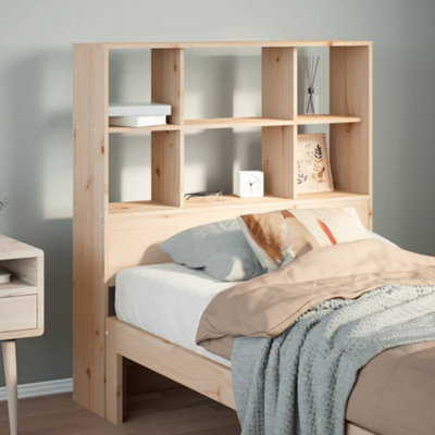 Berkfield Headboard with Storage 90 cm Solid Wood Pine