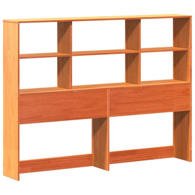 Berkfield Headboard with Storage Wax Brown 120 cm Solid Wood Pine