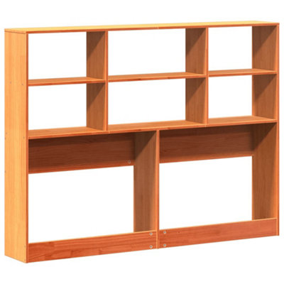 Berkfield Headboard with Storage Wax Brown 120 cm Solid Wood Pine