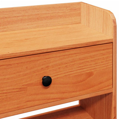 BERKFIELD HEADBOARD WITH STORAGE WAX BROWN 135 CM SOLID WOOD PINE