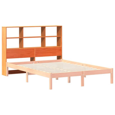 Berkfield Headboard with Storage Wax Brown 140 cm Solid Wood Pine