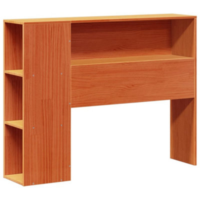 Berkfield Headboard with Storage Wax Brown 90 cm Solid Wood Pine