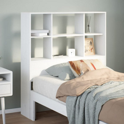 Berkfield Headboard with Storage White 100 cm Solid Wood Pine