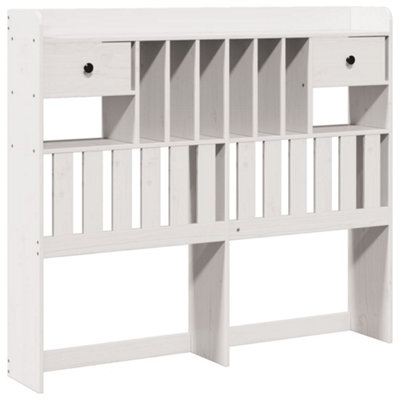 Berkfield Headboard with Storage White 120 cm Solid Wood Pine