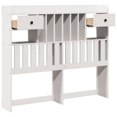 Berkfield Headboard with Storage White 120 cm Solid Wood Pine