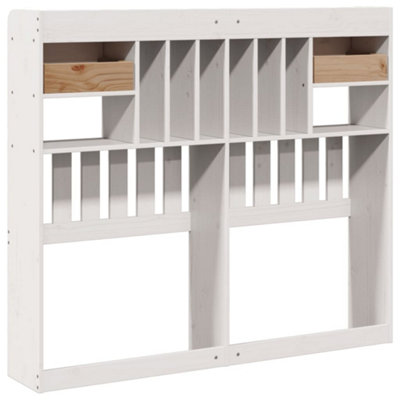Berkfield Headboard with Storage White 120 cm Solid Wood Pine