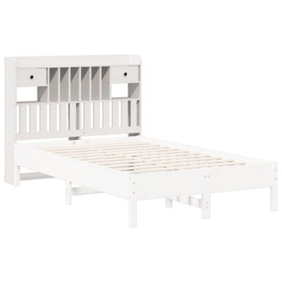 Berkfield Headboard with Storage White 120 cm Solid Wood Pine