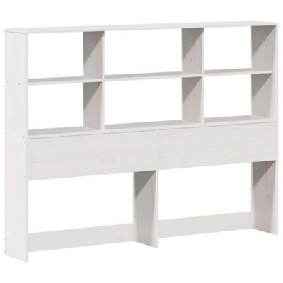 Berkfield Headboard with Storage White 120 cm Solid Wood Pine