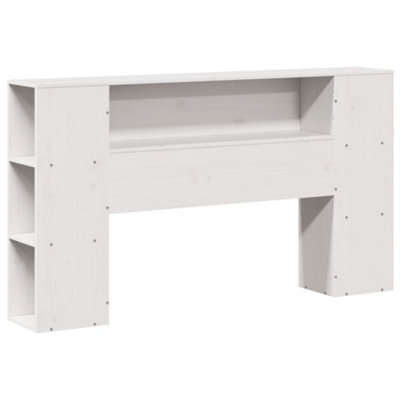 Berkfield Headboard with Storage White 120 cm Solid Wood Pine