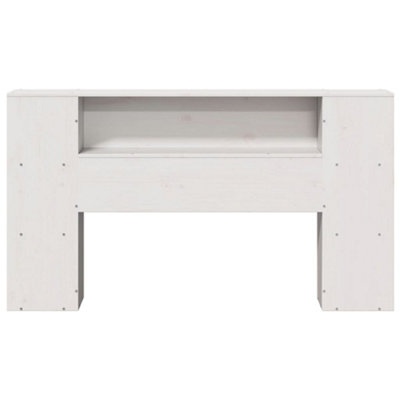 Berkfield Headboard with Storage White 120 cm Solid Wood Pine