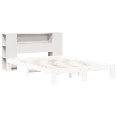 Berkfield Headboard with Storage White 120 cm Solid Wood Pine