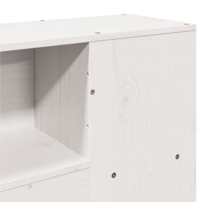 Berkfield Headboard with Storage White 120 cm Solid Wood Pine