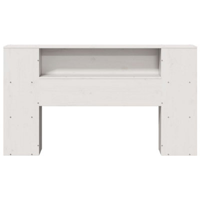 Berkfield Headboard with Storage White 135 cm Solid Wood Pine