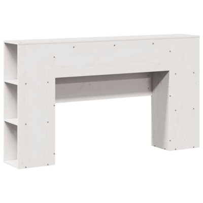 Berkfield Headboard with Storage White 135 cm Solid Wood Pine