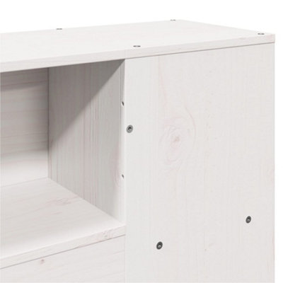 Berkfield Headboard with Storage White 135 cm Solid Wood Pine