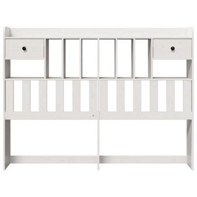 Berkfield Headboard with Storage White 150 cm Solid Wood Pine
