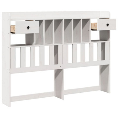 Berkfield Headboard with Storage White 150 cm Solid Wood Pine