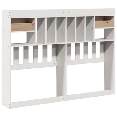 Berkfield Headboard with Storage White 150 cm Solid Wood Pine