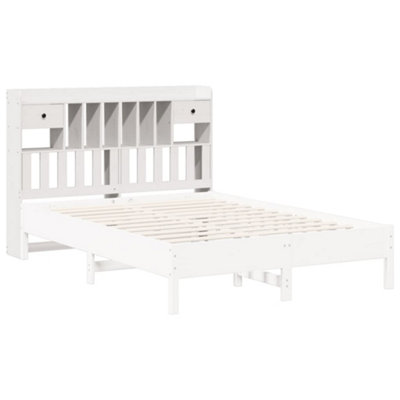 Berkfield Headboard with Storage White 150 cm Solid Wood Pine