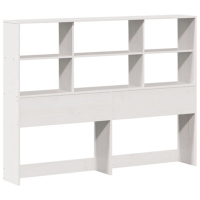 Berkfield Headboard with Storage White 160 cm Solid Wood Pine