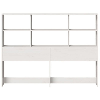 Berkfield Headboard with Storage White 160 cm Solid Wood Pine