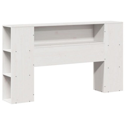 Berkfield Headboard with Storage White 160 cm Solid Wood Pine