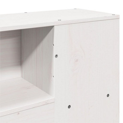 Berkfield Headboard with Storage White 160 cm Solid Wood Pine