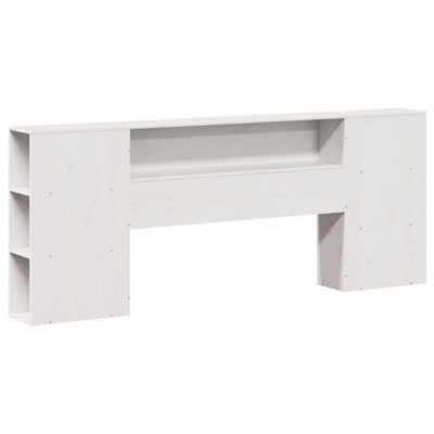 Berkfield Headboard with Storage White 180 cm Solid Wood Pine