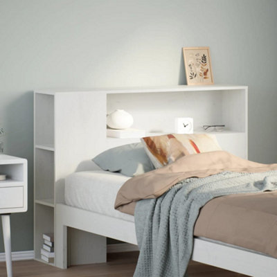 Berkfield Headboard with Storage White 90 cm Solid Wood Pine