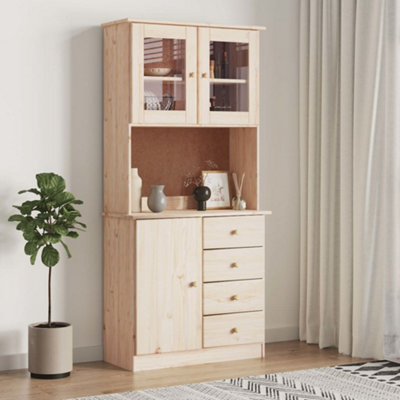 Berkfield Highboard ALTA 77x35x165 cm Solid Wood Pine