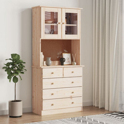 Berkfield Highboard ALTA 77x35x165 cm Solid Wood Pine