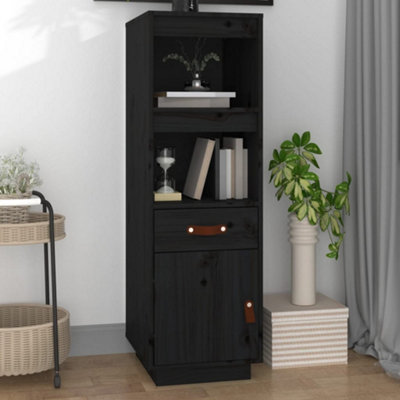 Berkfield Highboard Black 34x40x108,5 cm Solid Wood Pine