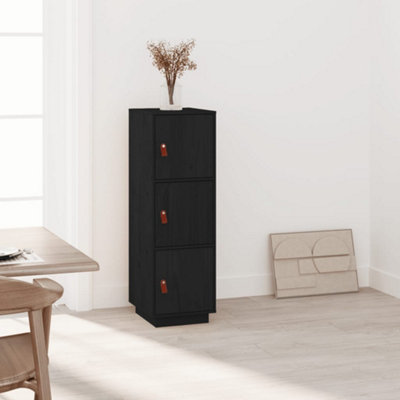 Berkfield Highboard Black 34x40x108.5 cm Solid Wood Pine