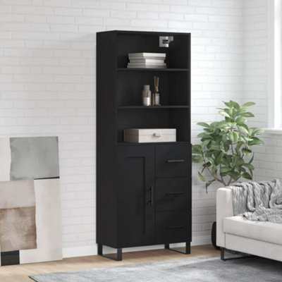 Berkfield Highboard Black 69.5x34x180 cm Engineered Wood