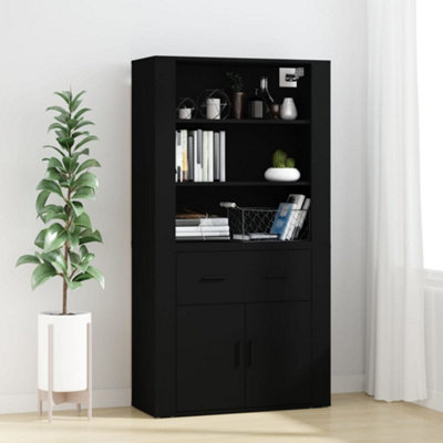 Berkfield Highboard Black Engineered Wood