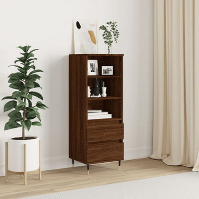 Berkfield Highboard Brown Oak 40x36x110 cm Engineered Wood