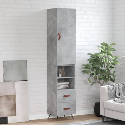 Berkfield Highboard Concrete Grey 34.5x34x180 cm Engineered Wood