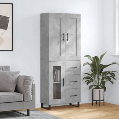 Berkfield Highboard Concrete Grey 69.5x34x180 cm Engineered Wood