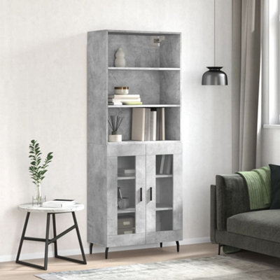 Berkfield Highboard Concrete Grey 69.5x34x180 cm Engineered Wood