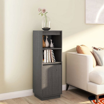 Berkfield Highboard Grey 37x34x110 cm Solid Wood Pine