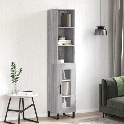 Berkfield Highboard Grey Sonoma 34.5x34x180 cm Engineered Wood