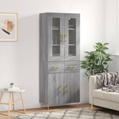 Berkfield Highboard Grey Sonoma 69.5x34x180 cm Engineered Wood