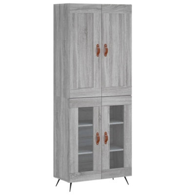 Berkfield Highboard Grey Sonoma 69.5x34x180 cm Engineered Wood