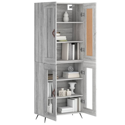 Berkfield Highboard Grey Sonoma 69.5x34x180 cm Engineered Wood