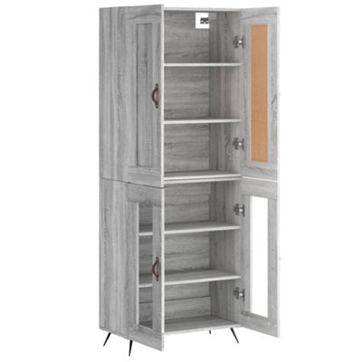 Berkfield Highboard Grey Sonoma 69.5x34x180 cm Engineered Wood