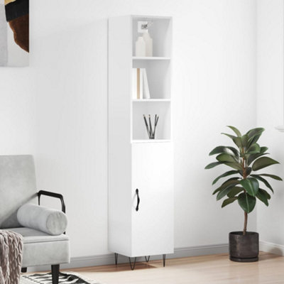 Berkfield Highboard High Gloss White 34.5x34x180 cm Engineered Wood