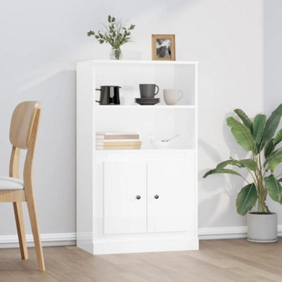 Berkfield Highboard High Gloss White 60x35.5x103.5 cm Engineered Wood