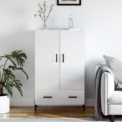 Berkfield Highboard High Gloss White 69.5x31x115 cm Engineered Wood